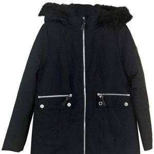 NWT Derek Lam Black Puffer Parka w/ Hood Coat (S)